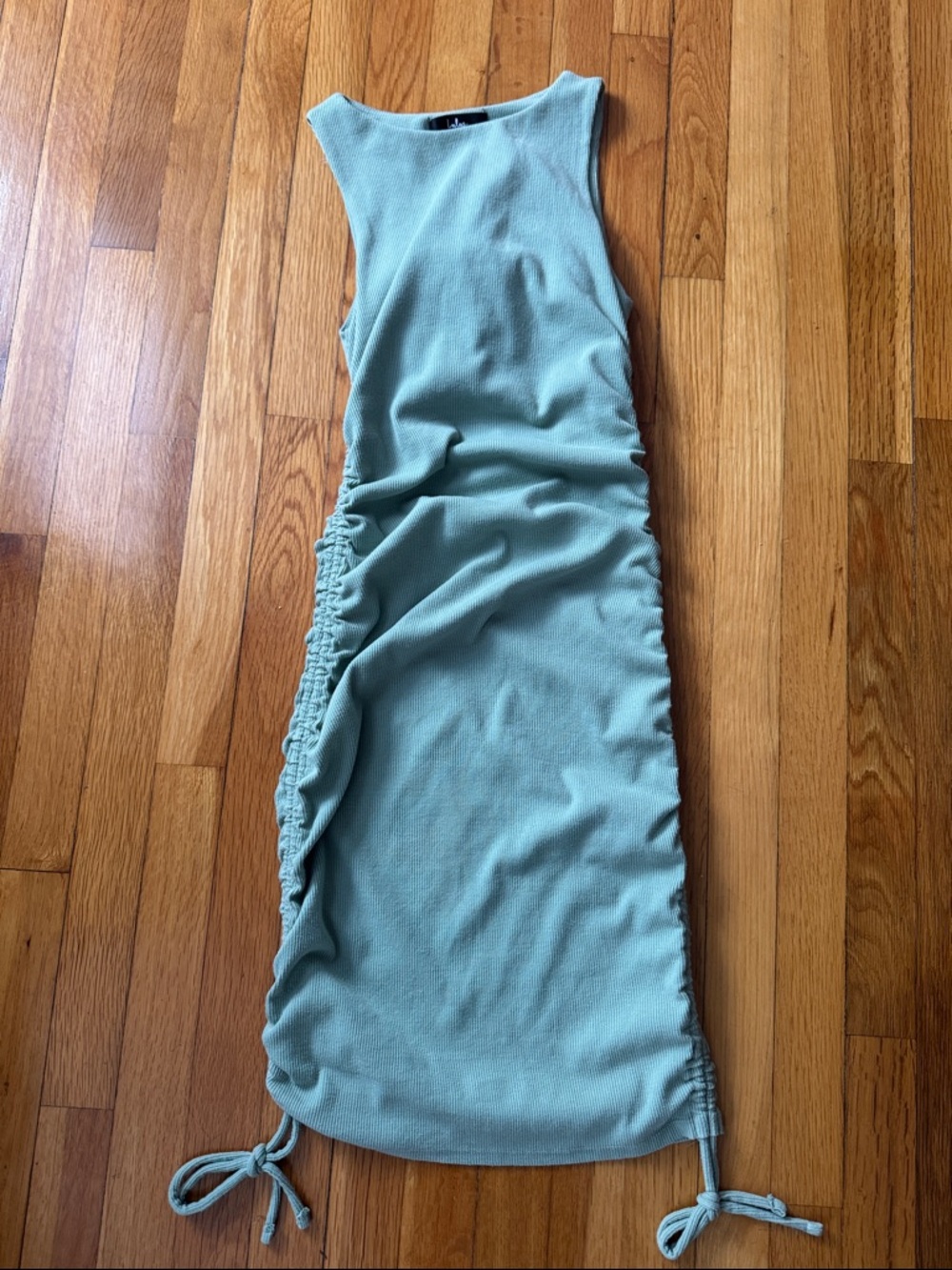 Lulu's Sage Knit Sleeveless Ribbed Dress